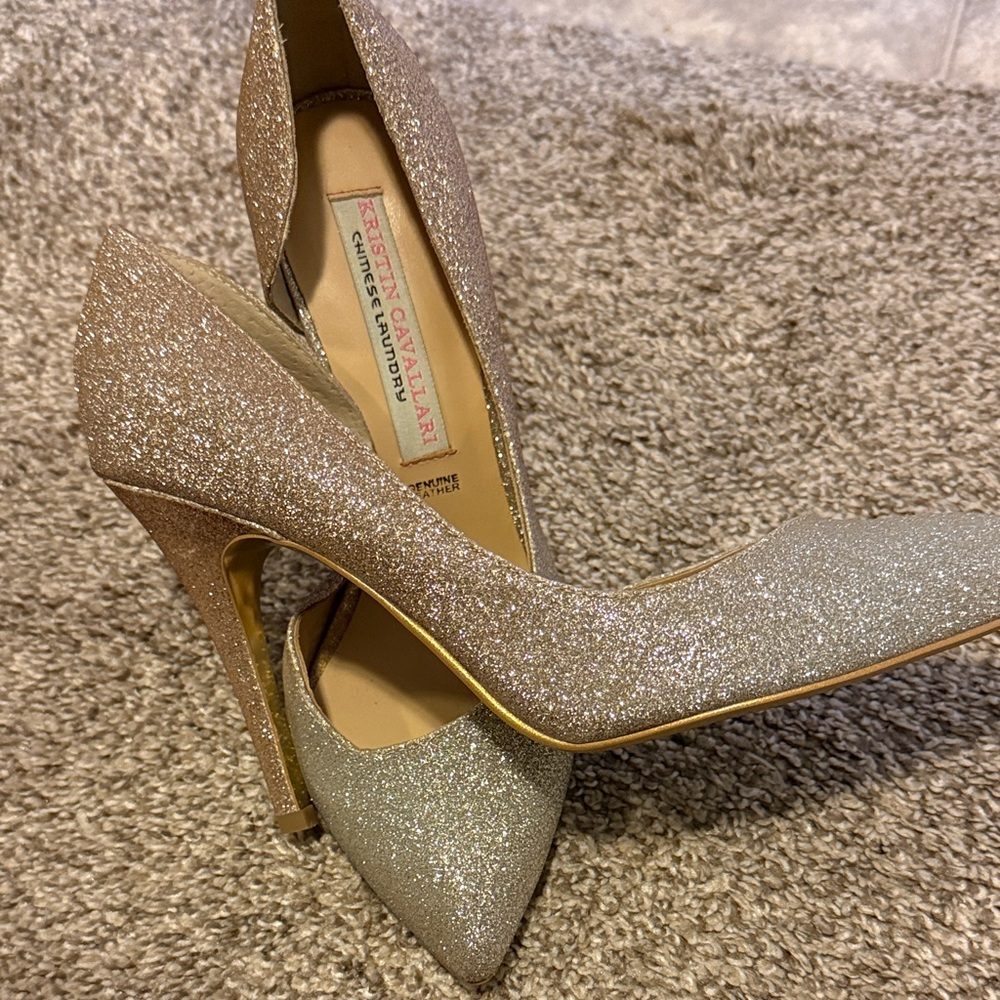 Chinese Laundry Kristin Cavallari Glitter Stiletto Heels - Silver and Gold